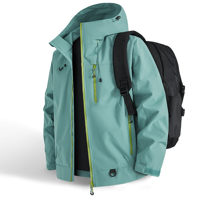 Damen technische Outdoor-Jacke mit Material und verstellbarem Kapuzensystem