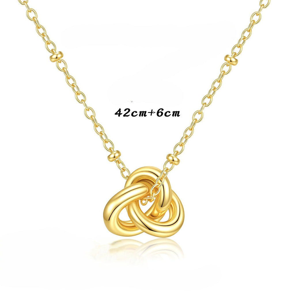 Damen Halskette mit anmutigem Knoten-Design und filigraner Gliederkette Shop Nory