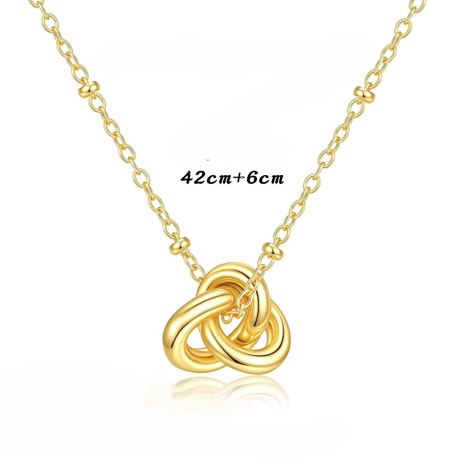 Damen Halskette mit anmutigem Knoten-Design und filigraner Gliederkette Shop Nory