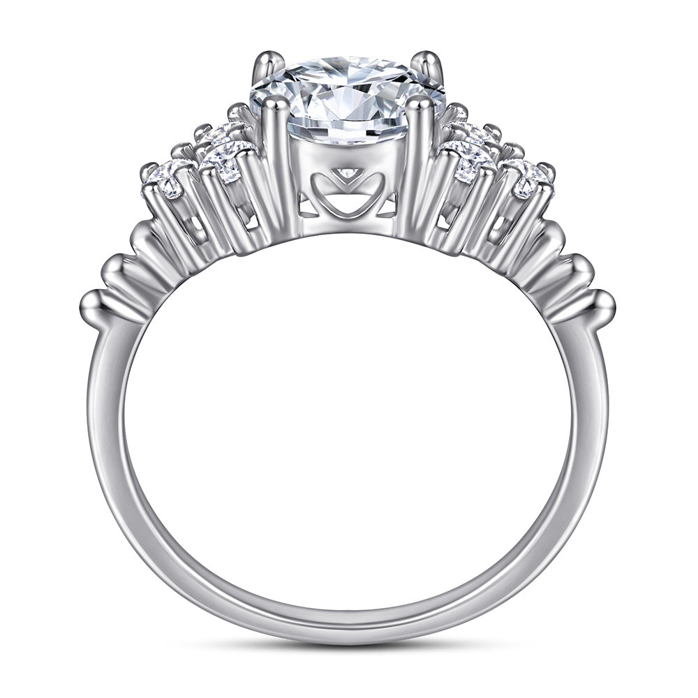 Damen Verlobungsring mit funkelndem Brillantdesign und modernem Edelstahlbesatz Shop Nory