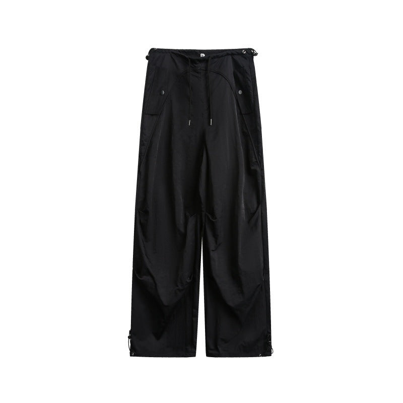 Damen weite Cargo-Hose mit Kordelzugbund und verstellbaren Saum Shop Nory