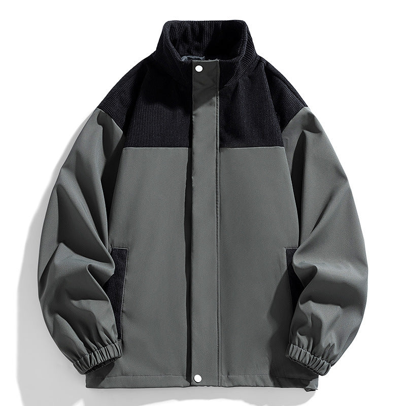 Damen Oversize-Übergangsjacke mit Cordbesatz und Stehkragen Shop Nory