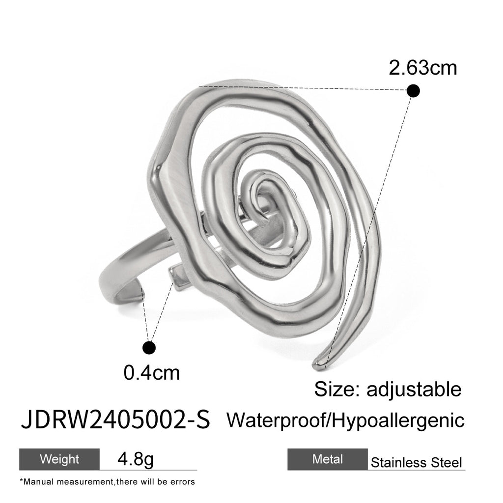 Damen Offener Ring mit modernem, geschwungenem Design und Zirkonia-Akzent Shop Nory