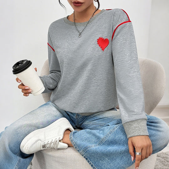 Damen Lässiger Pullover mit Herzdesign Shop Nory