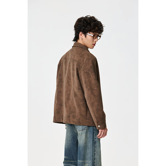 Unisex Kurz geschnittener Blouson in Wildlederoptik mit markanten Knebelverschlüssen Shop Nory