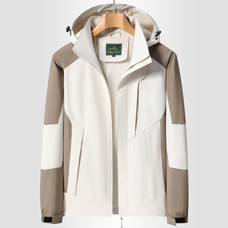 Damen Softshell‑Trekkingjacke mit atmungsaktiver Membran, verstellbarer Kapuze und Colorblock-Design Shop Nory