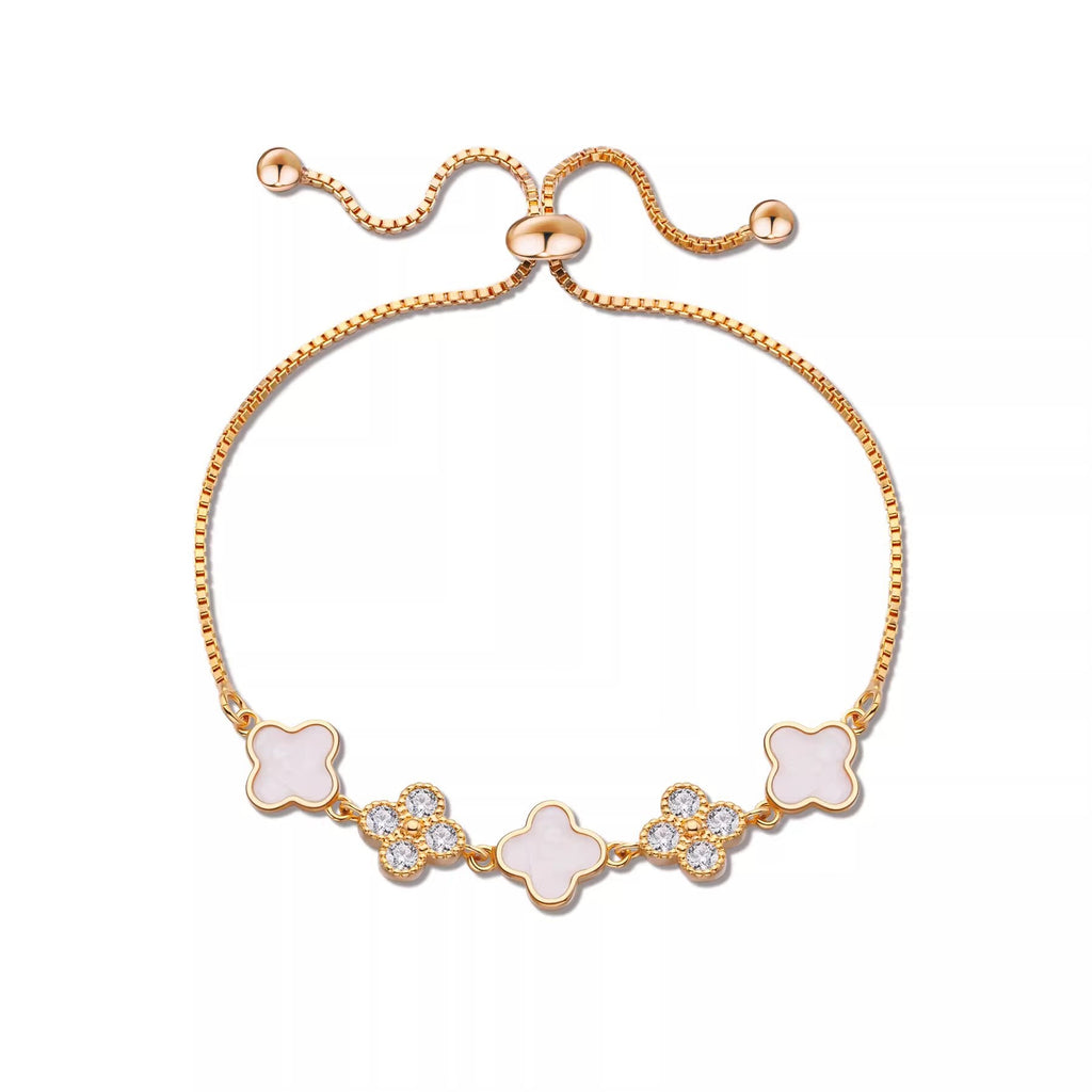 Damen zartes Armband mit funkelnden Blütenmotiven und hochwertiger Verarbeitung Shop Nory