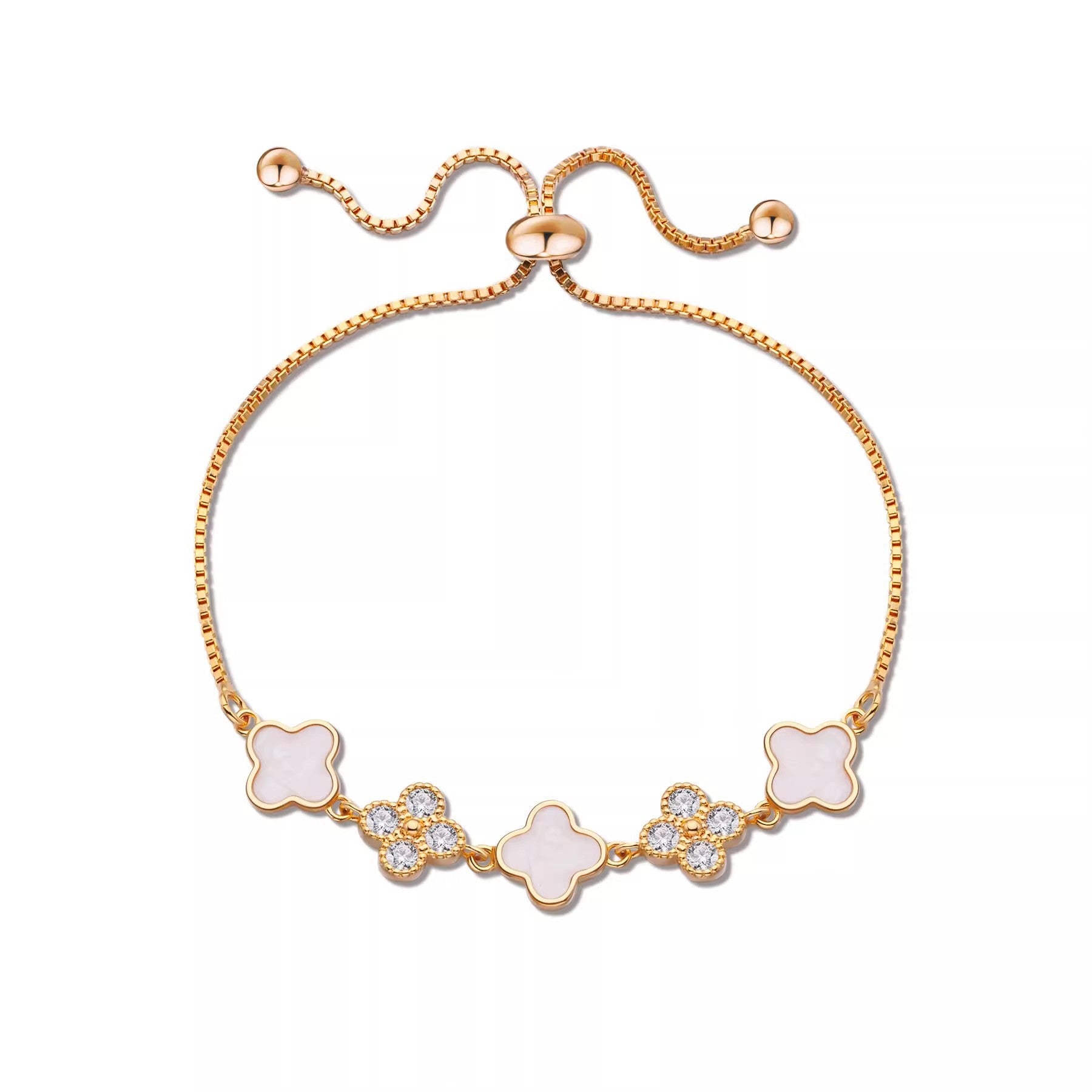 Damen zartes Armband mit funkelnden Blütenmotiven und hochwertiger Verarbeitung Shop Nory