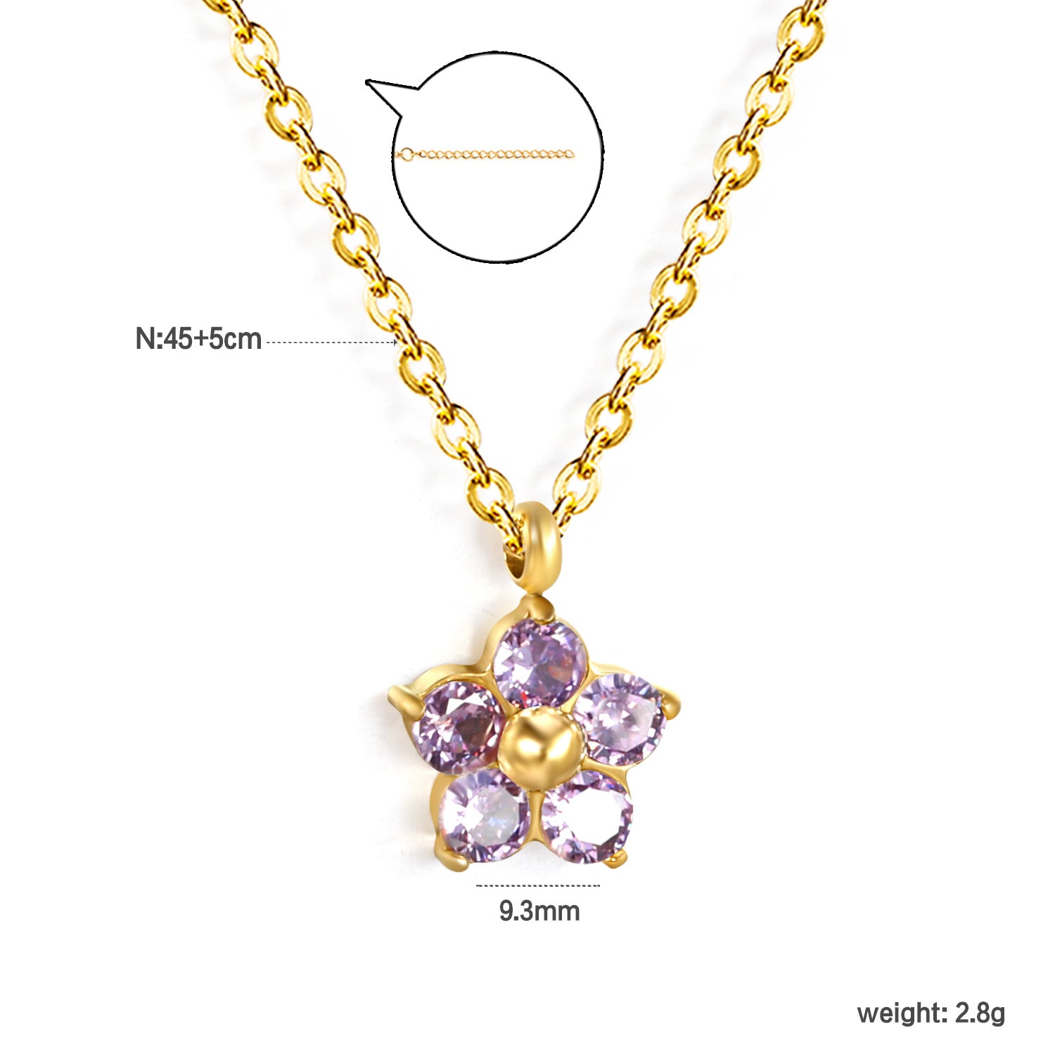 Damen Halskette mit hochwertigem Blumenanhänger und funkelnden Kristallen Shop Nory