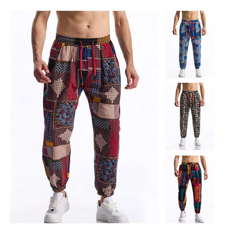 Herren Jogginghose mit modernem Patchwork-Design