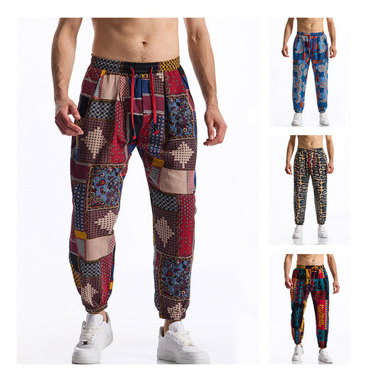Herren Jogginghose mit modernem Patchwork-Design