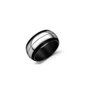 Herren modischer Edelstahlring mit eleganter Schwarz-Weiß-Optik Shop Nory