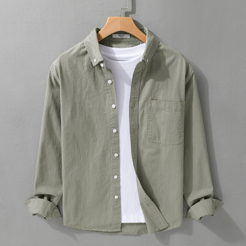 Herren Leichtes Baumwoll-Overshirt im Hemdjacken-Stil mit Brusttasche und Button-Down-Kragen Shop Nory