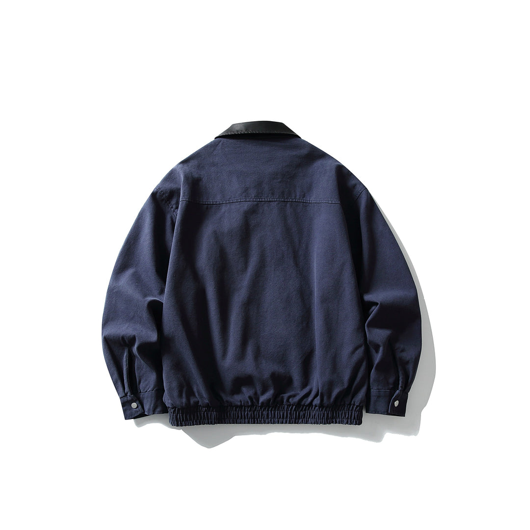 Herren Kurz geschnittener Boxy‑Blouson mit kontrastierendem Lederkragen Shop Nory