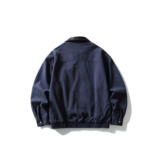 Herren Kurz geschnittener Boxy‑Blouson mit kontrastierendem Lederkragen Shop Nory