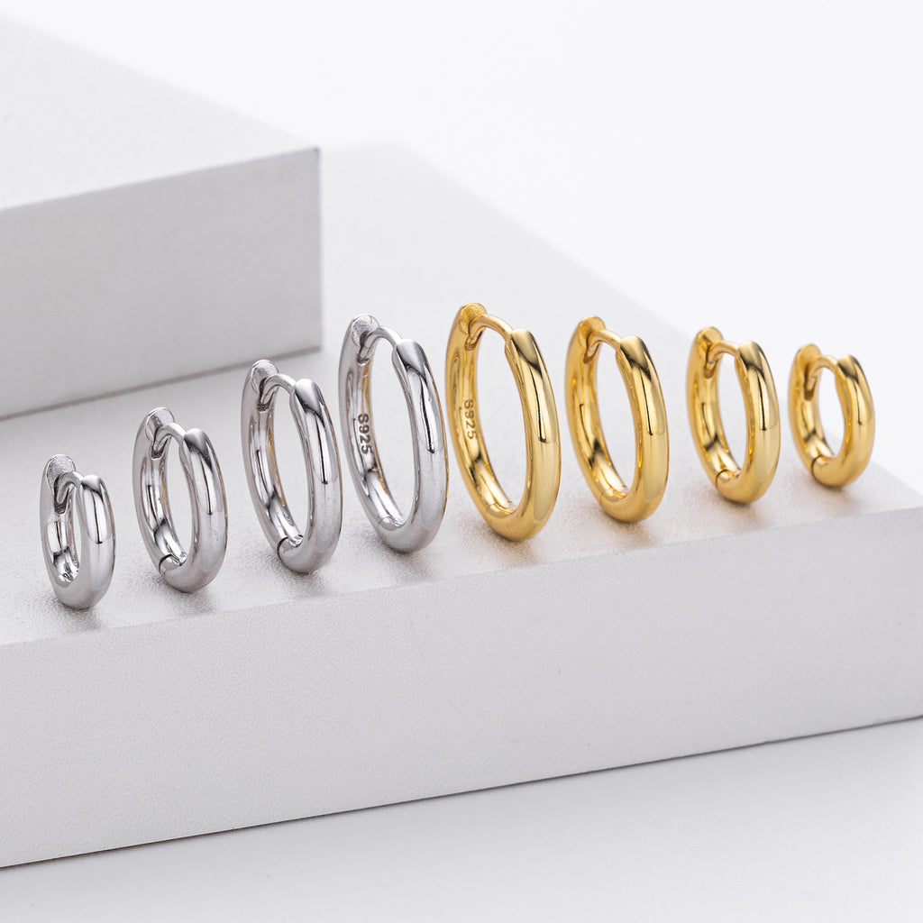 Damen Creolen mit zeitgenössischem Design aus hochwertigem 925 Sterling Silber Shop Nory