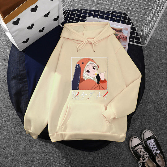 Damen nan Oversize Kapuzenpullover mit Manga-Frontprint und Kängurutasche Shop Nory