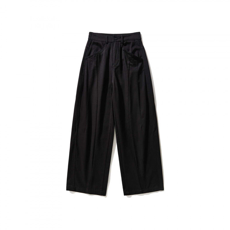 Damen Weite Bundfaltenhose mit hohem Bund und geradem weitem Bein Shop Nory