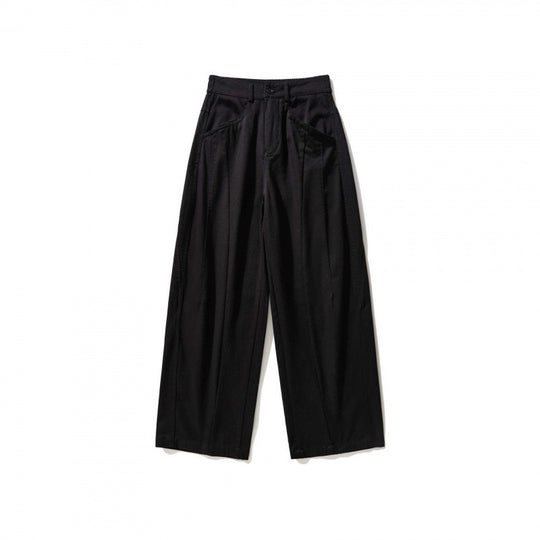 Damen Weite Bundfaltenhose mit hohem Bund und geradem weitem Bein Shop Nory