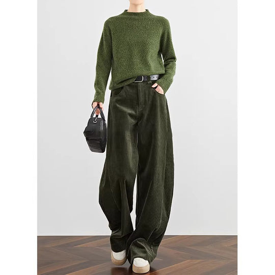 Damen Modischer Grobstrickpullover mit Rundhalsausschnitt Shop Nory