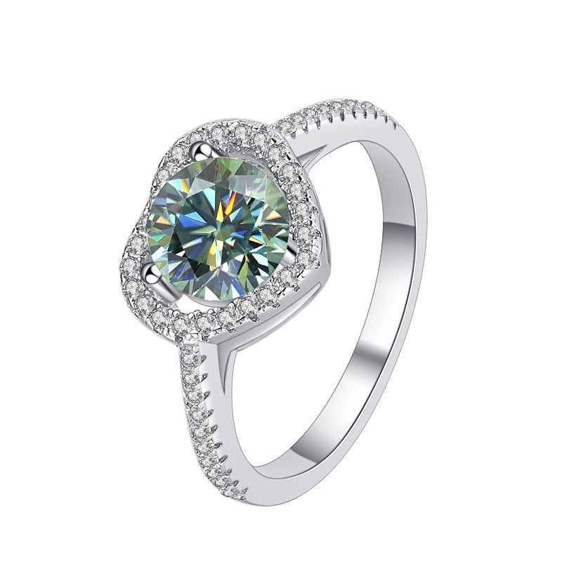 Damen zierlicher Verlobungsring mit funkelndem Herzdesign und glitzerndem Zirkonia Shop Nory