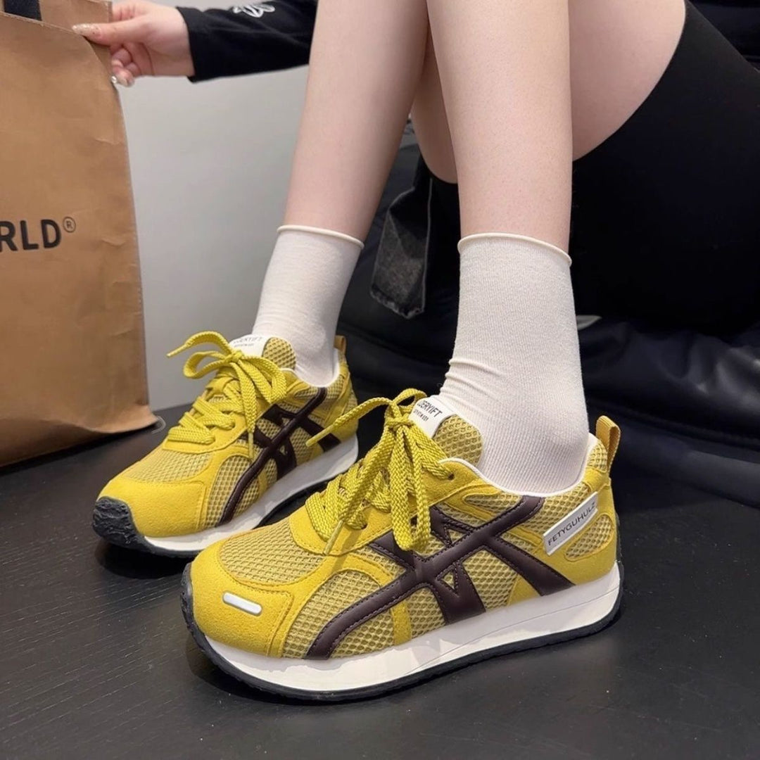 Damen Leichte Freizeit‑Sneaker mit Netzstruktur, stoßdämpfender EVA‑Zwischensohle und Overlay‑Design Shop Nory