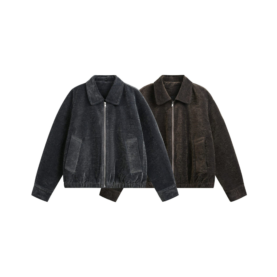 Unisex Boxy-Bomberjacke mit Hemdkragen, Frontreißverschluss und aufgesetzten Pattentaschen Shop Nory