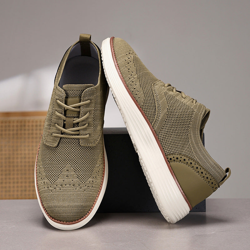 Herren nan gestrickter Oxford-Sneaker mit Wingtip-Perforation und federleichter EVA-Sohle