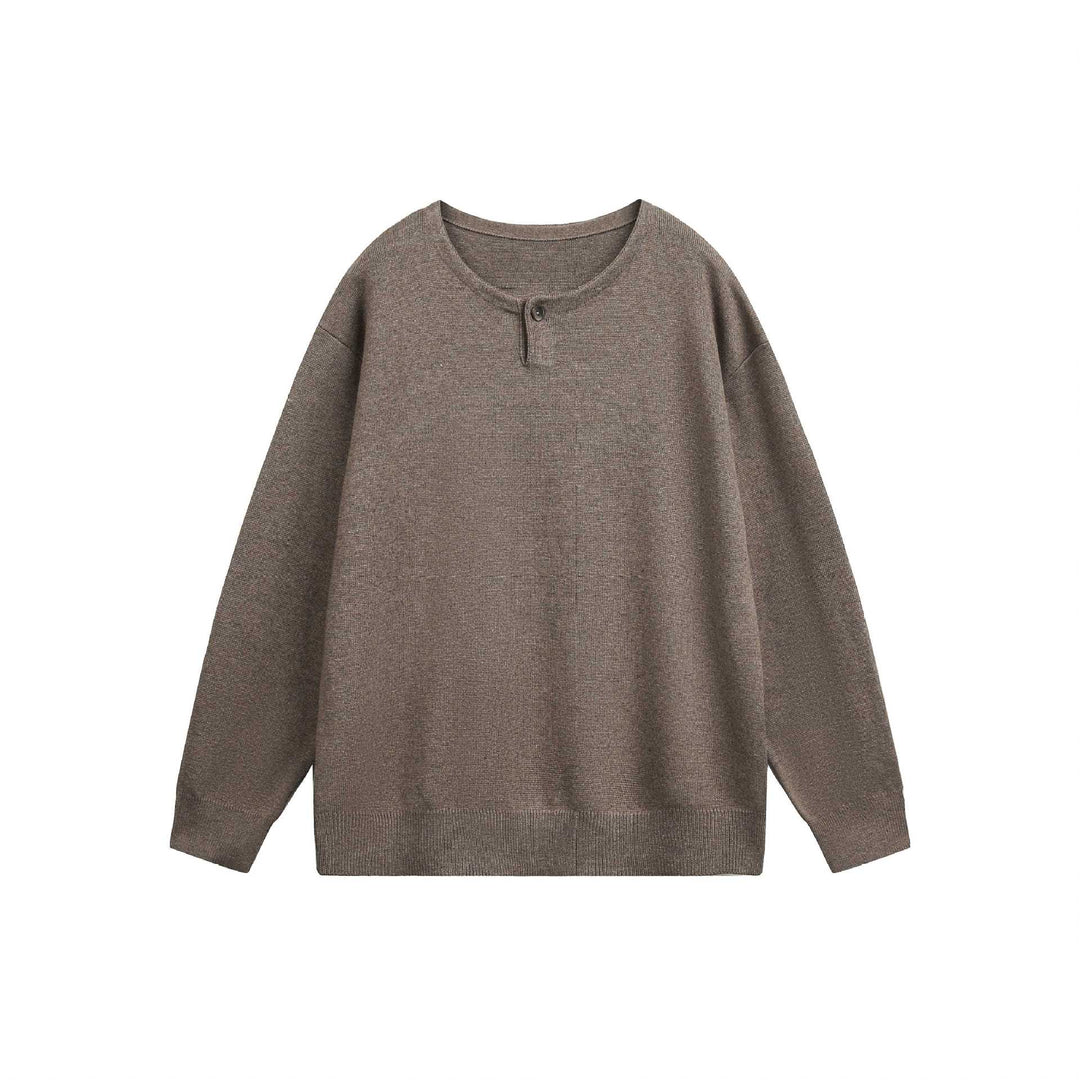 Damen Oversize-Strickpullover mit Knopfdetail am Rundhalsausschnitt Shop Nory