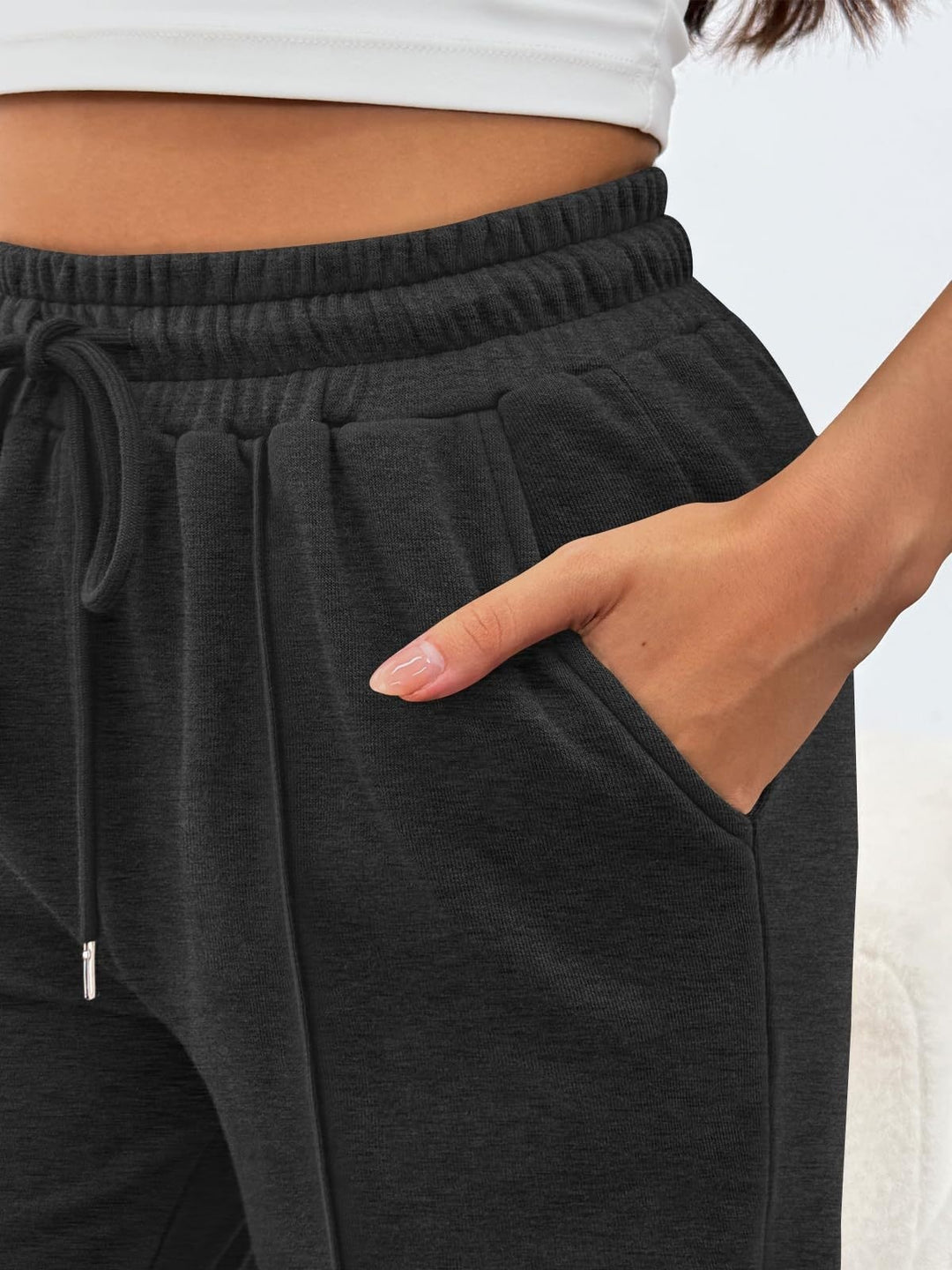 Damen nan komfortable High-Waist Jogginghose mit Kordelzug und tiefen Eingrifftaschen Shop Nory