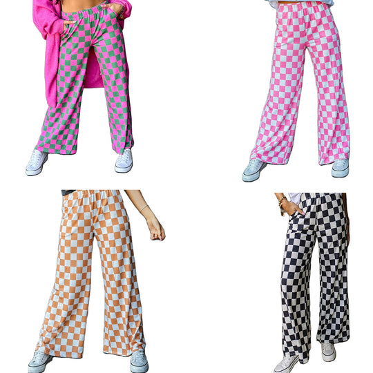 Damen Karierte Palazzohose