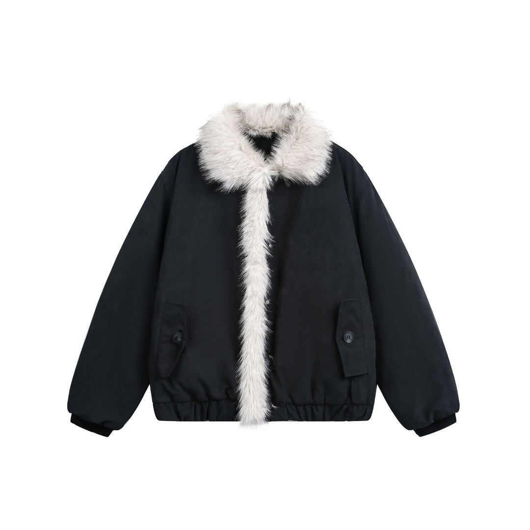 Damen Kurzblouson im Boxy-Cut mit breitem Kunstfellkragen Shop Nory