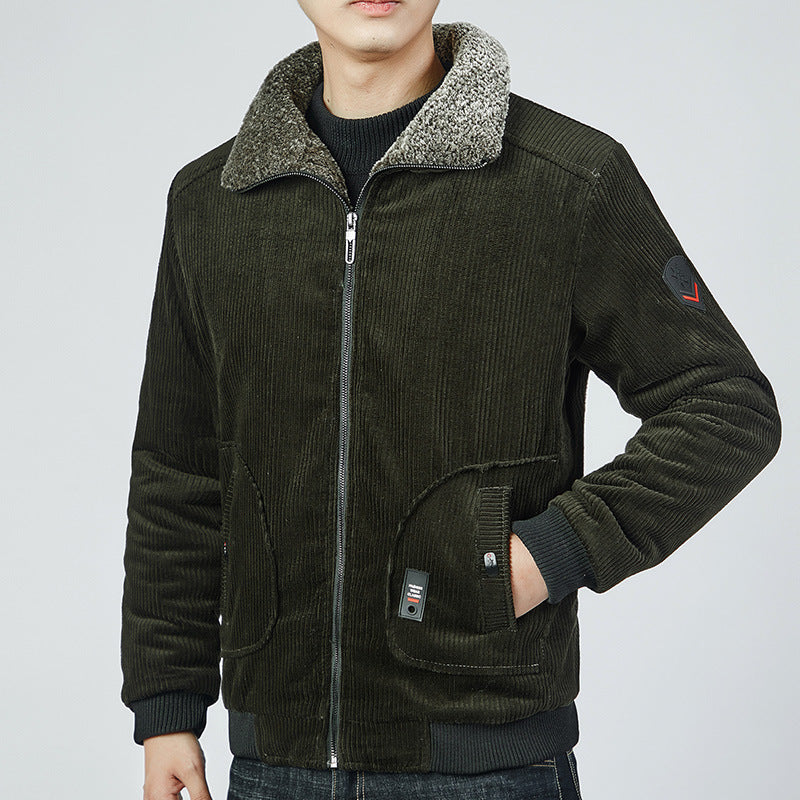 Herren Cord-Bomberblouson mit Sherpa-Kragen, Thermo-Futter und Utility-Taschen Shop Nory
