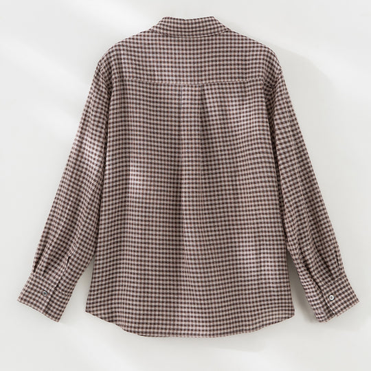 Damen Karierte Oversize-Hemdenbluse mit durchgehender Knopfleiste Shop Nory