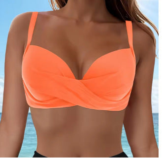 Damen Elegantes Bikinioberteil mit Wickeldesign
