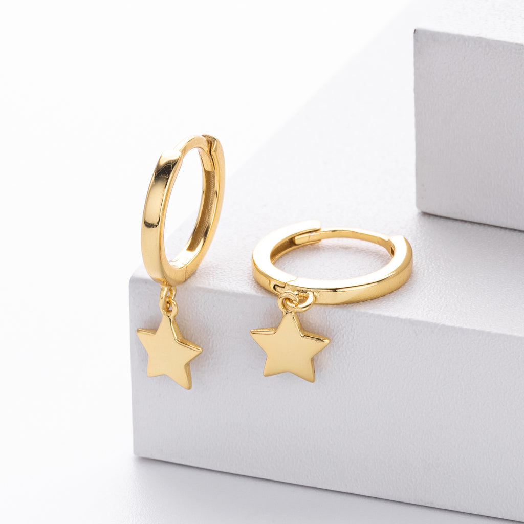 Damen Ohrhänger mit starförmigem Anhänger aus hochwertigem 925 Sterling Silber Shop Nory