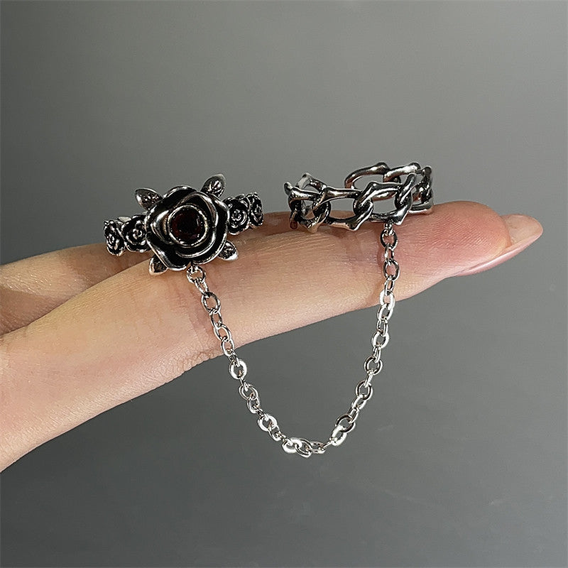 Damen Gothic-Stil Fingerhandschellen mit Rosenmuster Shop Nory