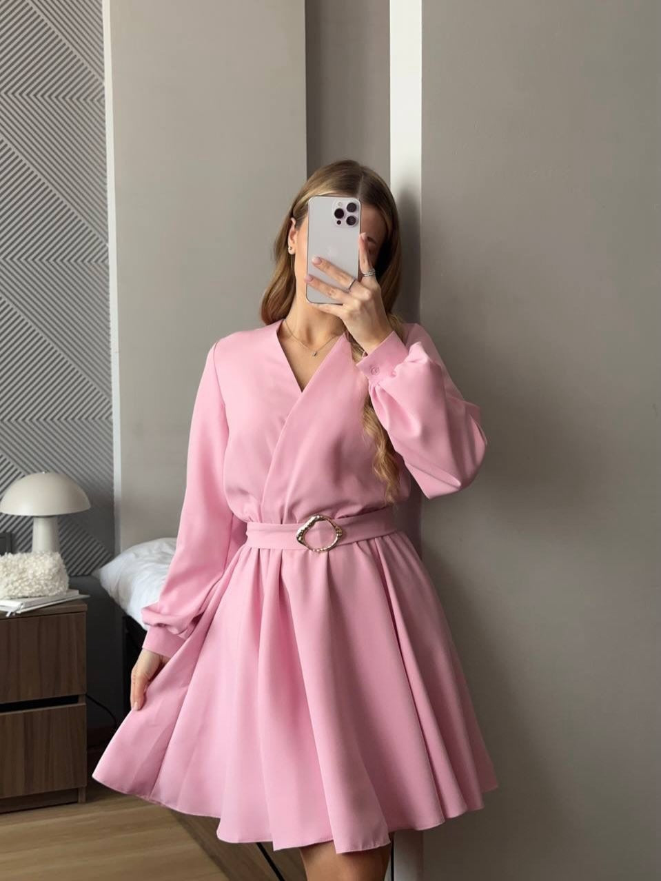 Damen Wickelkleid mit tailliertem Herzgürtel und voluminösem Swing-Rock Shop Nory