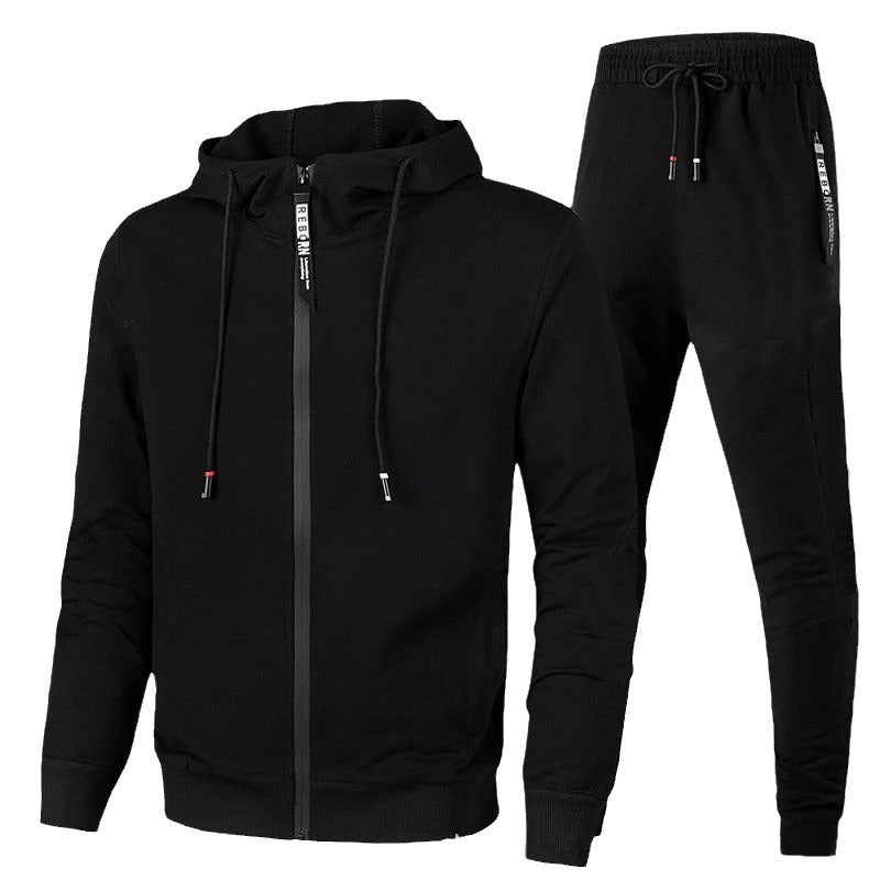 Herren nan zweiteiliges Trainingsset mit durchgehendem Reißverschluss Hoodie, Kordelzug und schmal zulaufender Jogginghose Shop Nory