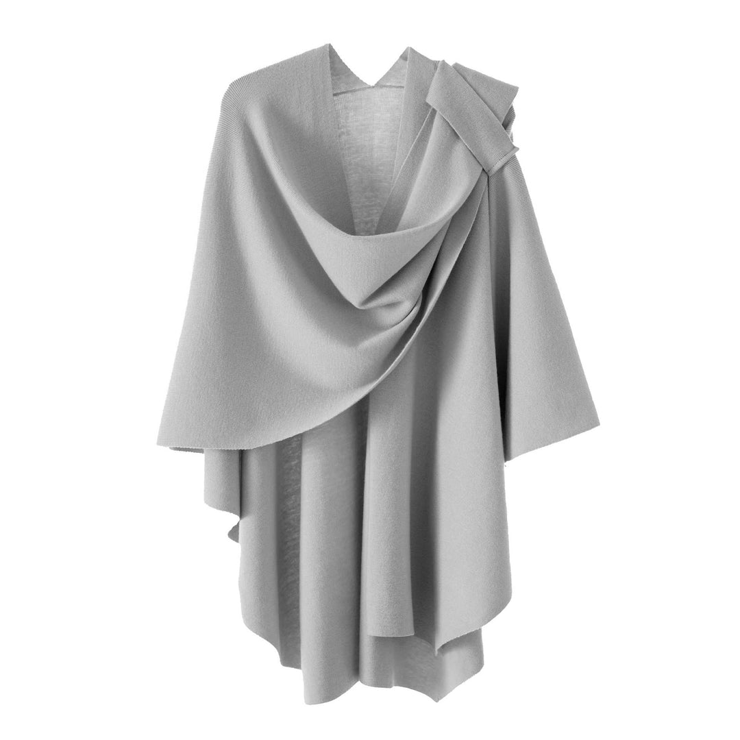 Damen Kapuzenponcho aus Feinstrick mit asymmetrischem Saum Shop Nory