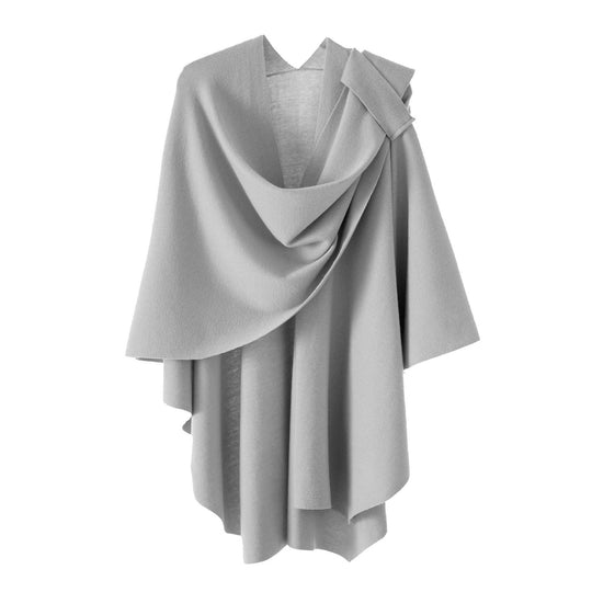 Damen Kapuzenponcho aus Feinstrick mit asymmetrischem Saum Shop Nory