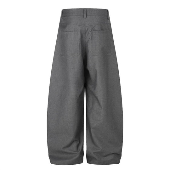Damen Weite Palazzo-Hose mit hoher Taille, Bundfalten und asymmetrischer Knopfleiste Shop Nory