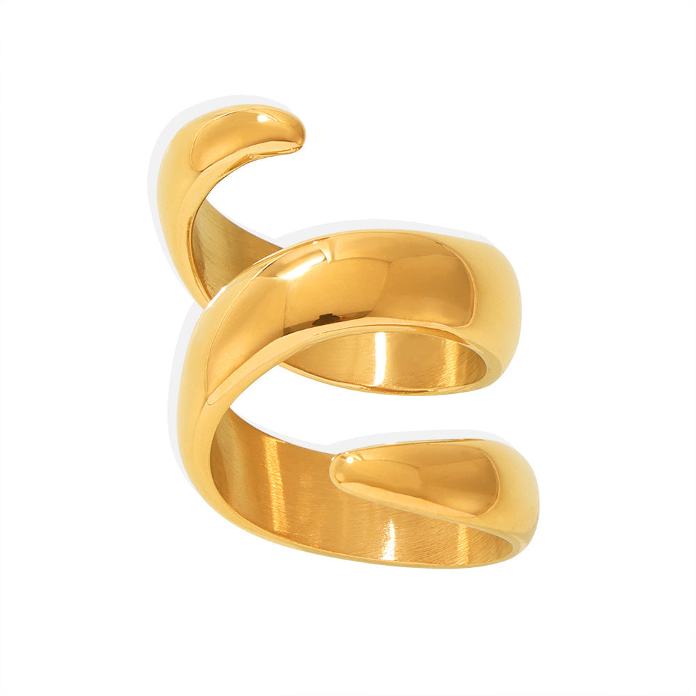 Damenring mit geschwungenem Design aus hochwertigem Edelstahl Shop Nory