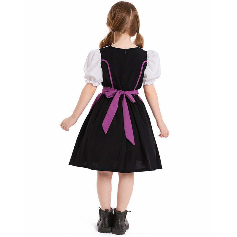 Damen nan trachtiges Dirndlkleid mit geschnürtem Mieder, Puffärmeln und abnehmbarer Schürze Shop Nory