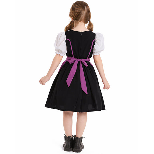 Damen nan trachtiges Dirndlkleid mit geschnürtem Mieder, Puffärmeln und abnehmbarer Schürze Shop Nory