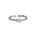 Damen offener Ring mit elegantem Kettendesign und funkelndem Zirkonia Shop Nory