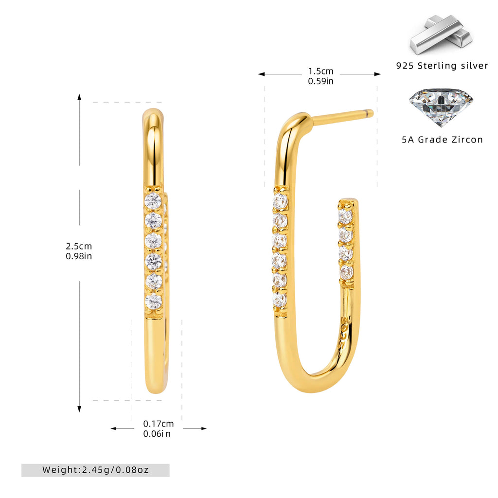 Damen Ohrhänger mit funkelnden Zirkon-Akzenten aus 925 Sterling Silber Shop Nory 1782843558