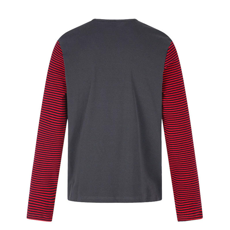 Herren Langarmshirt mit kontrastreifen-Ärmeln und großflächigem Lippen-Statementprint Shop Nory