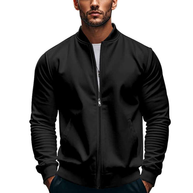 Herren stilvolle Sportjacke mit hochschließendem Kragen und praktischen Taschen