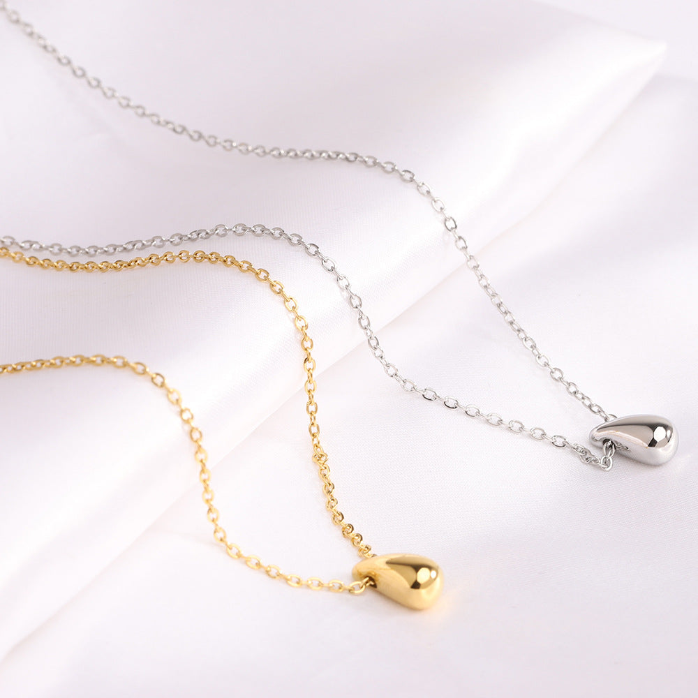 Damen elegante Kette mit tropfenförmigem Anhänger aus hochwertigem Edelstahl Shop Nory